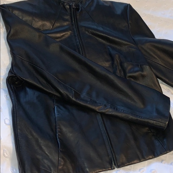 Black leather jacket, size M - Picture 4 of 6